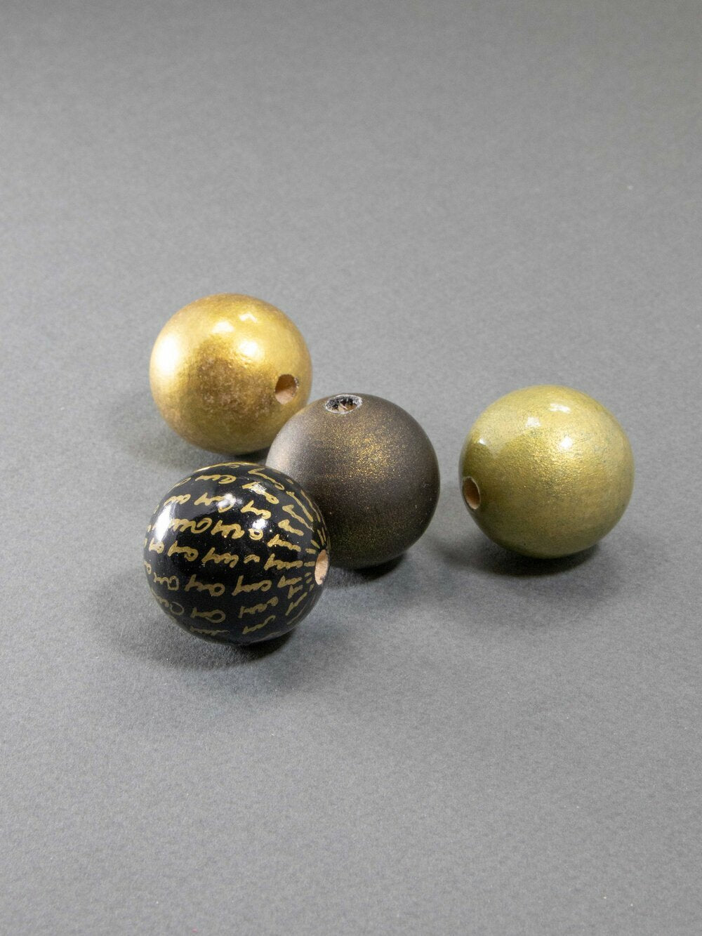 Antique Golden Letters Wooden Beads Set