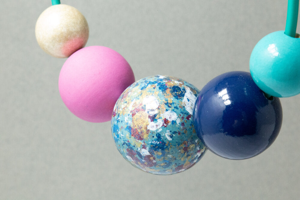 Artistic Pallet Wooden Bead Necklace