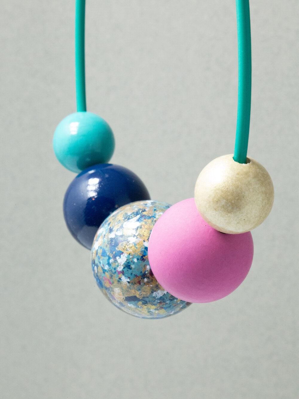 Artistic Pallet Wooden Bead Necklace