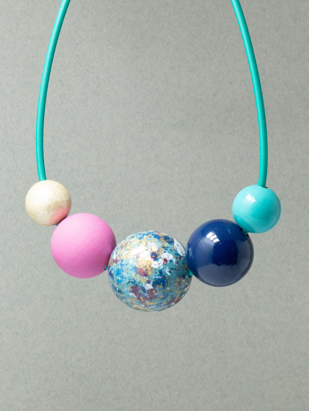 Artistic Pallet Wooden Bead Necklace