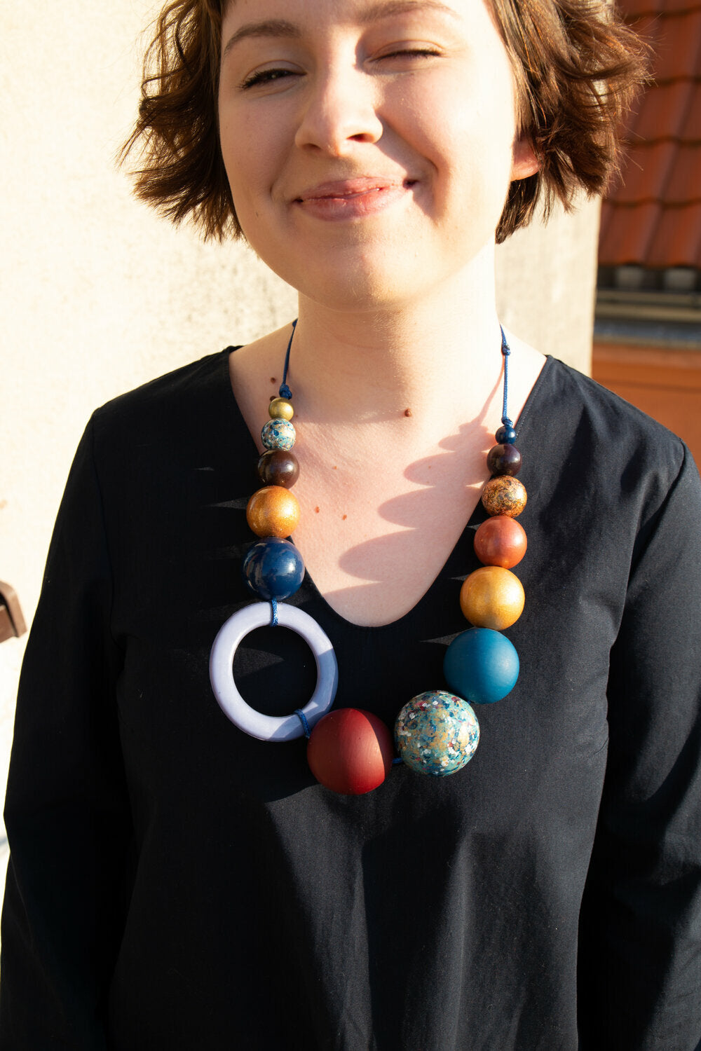 Autumn Rhapsody Wooden Bead Necklace