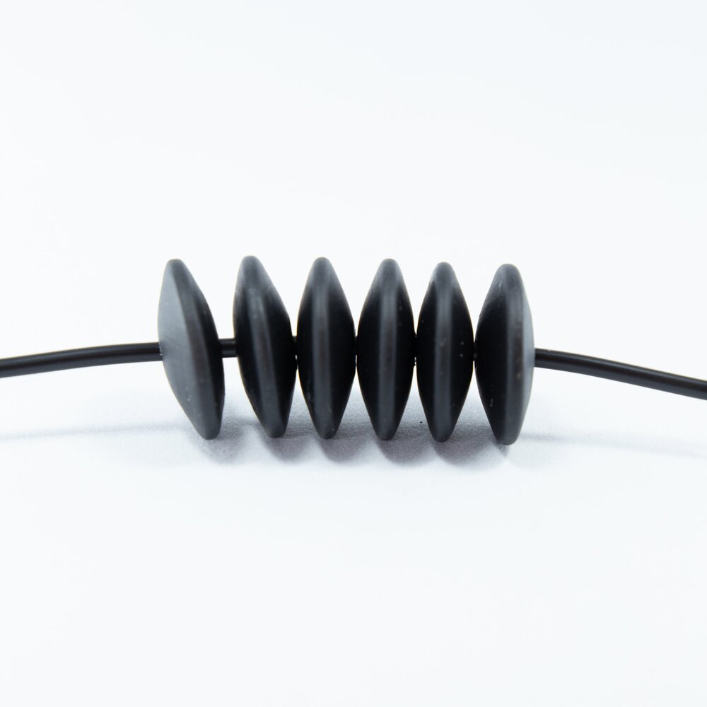 Black Flat Matte Wooden Bead