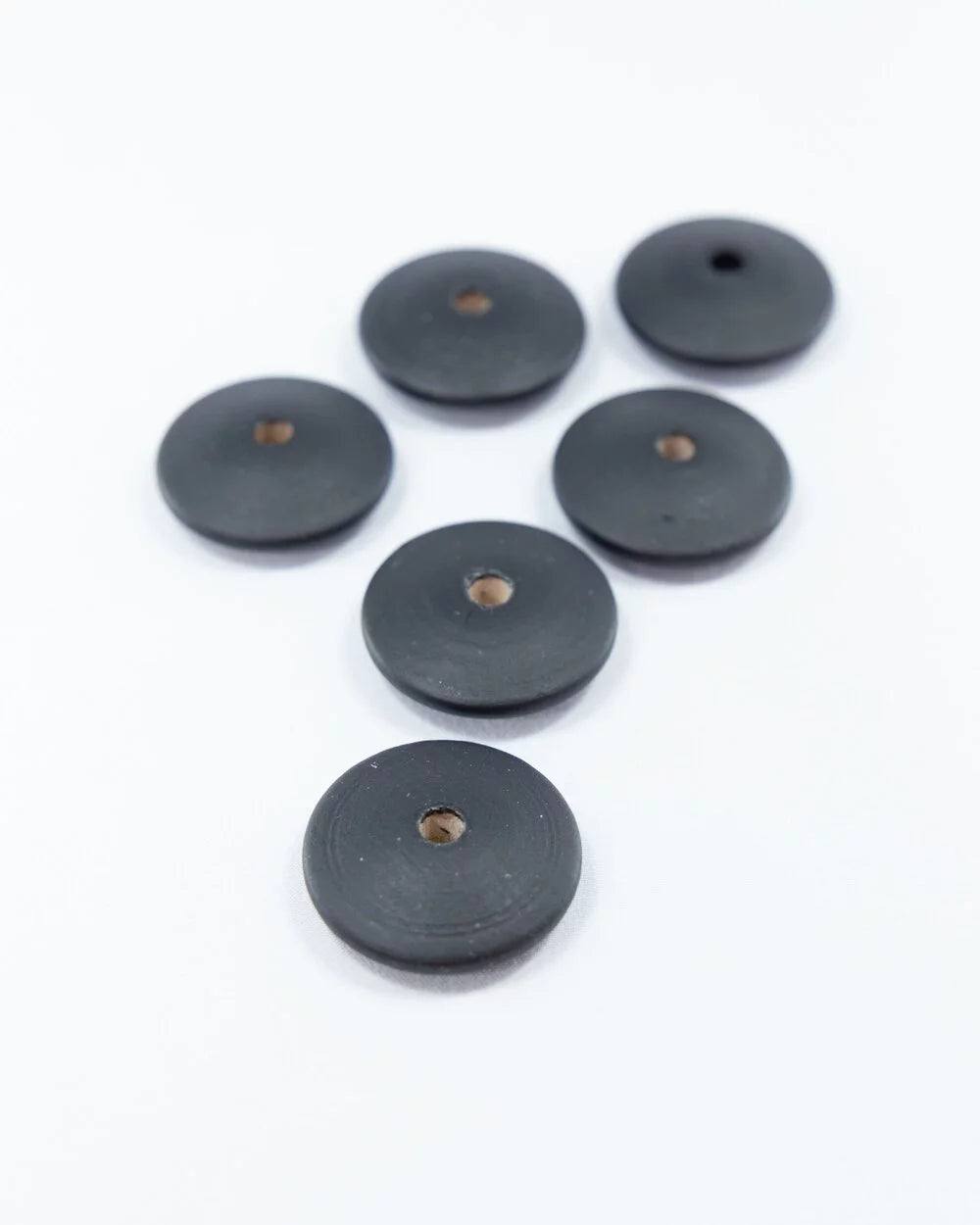 Black Flat Matte Wooden Bead