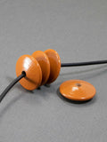 Burnt Orange Flat Wooden Bead