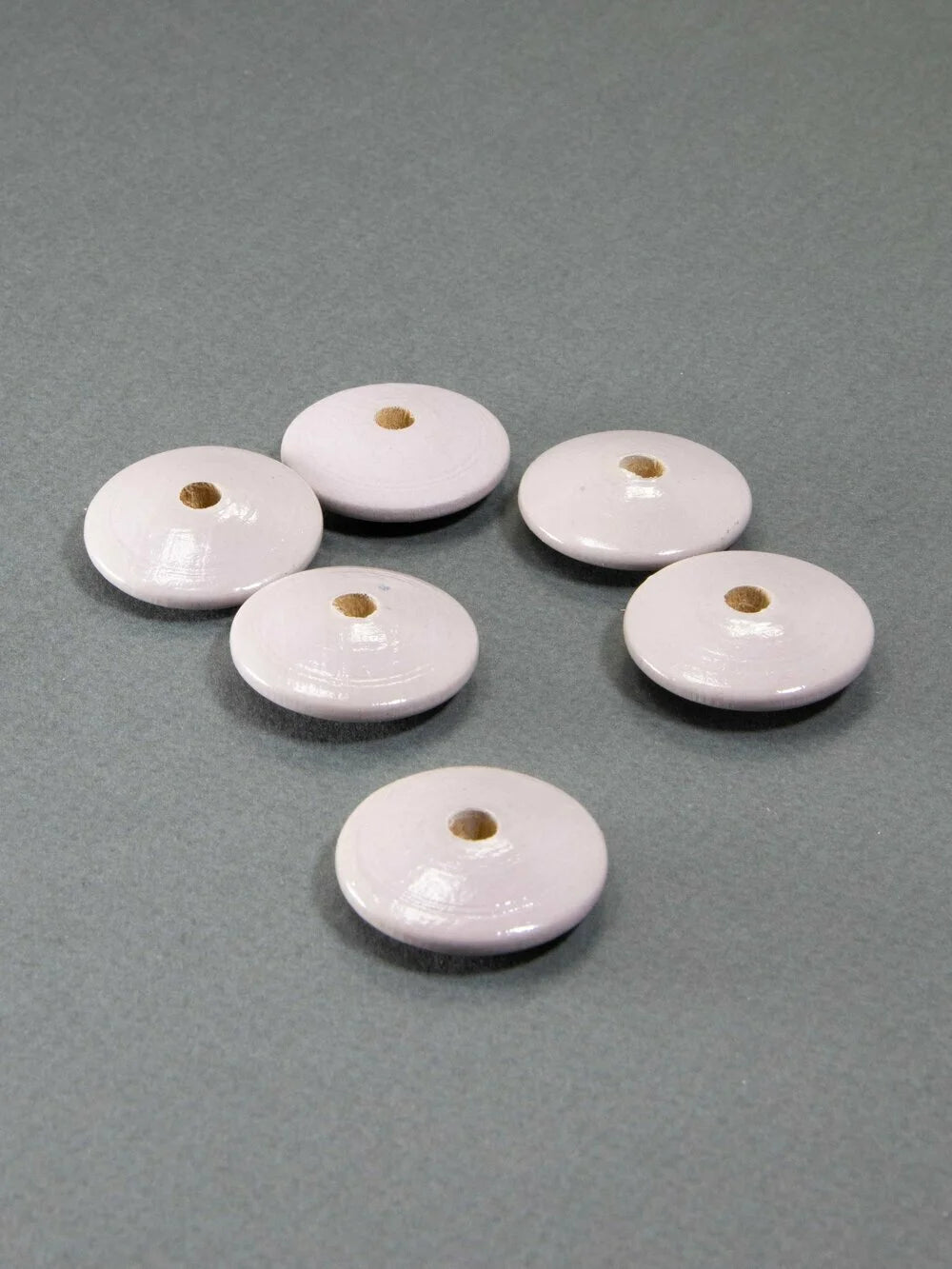 Flat Lavender Wooden Bead