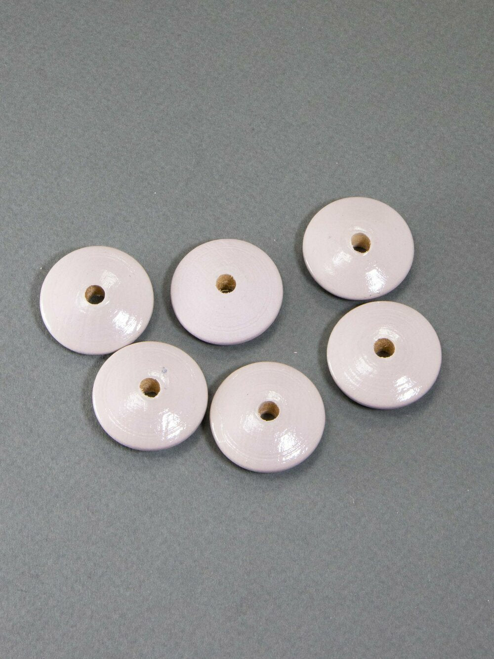 Flat Lavender Wooden Bead