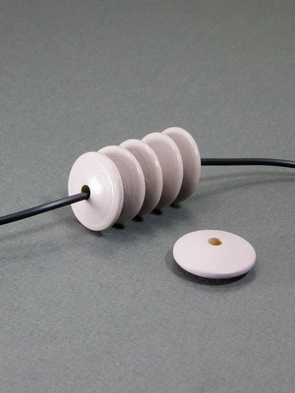 Flat Lavender Wooden Bead