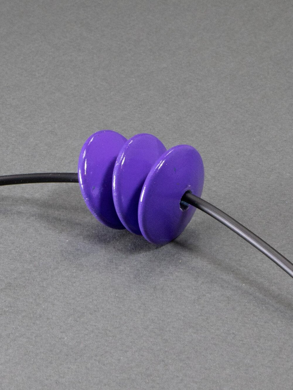 Violet Flat Wooden Bead