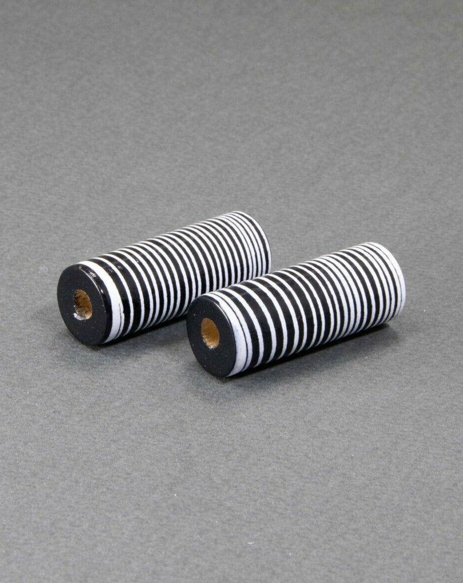 Black Cylinder Wooden Bead 10