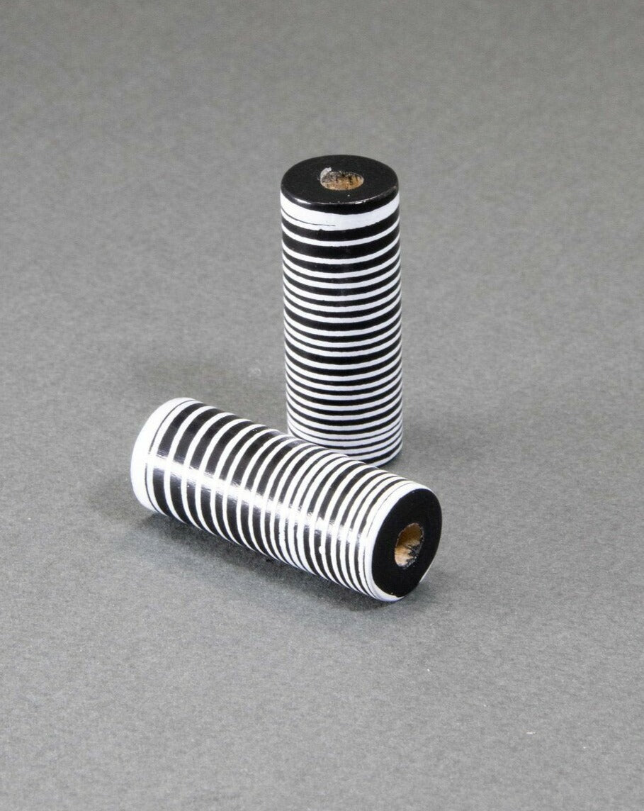 Black Cylinder Wooden Bead 10