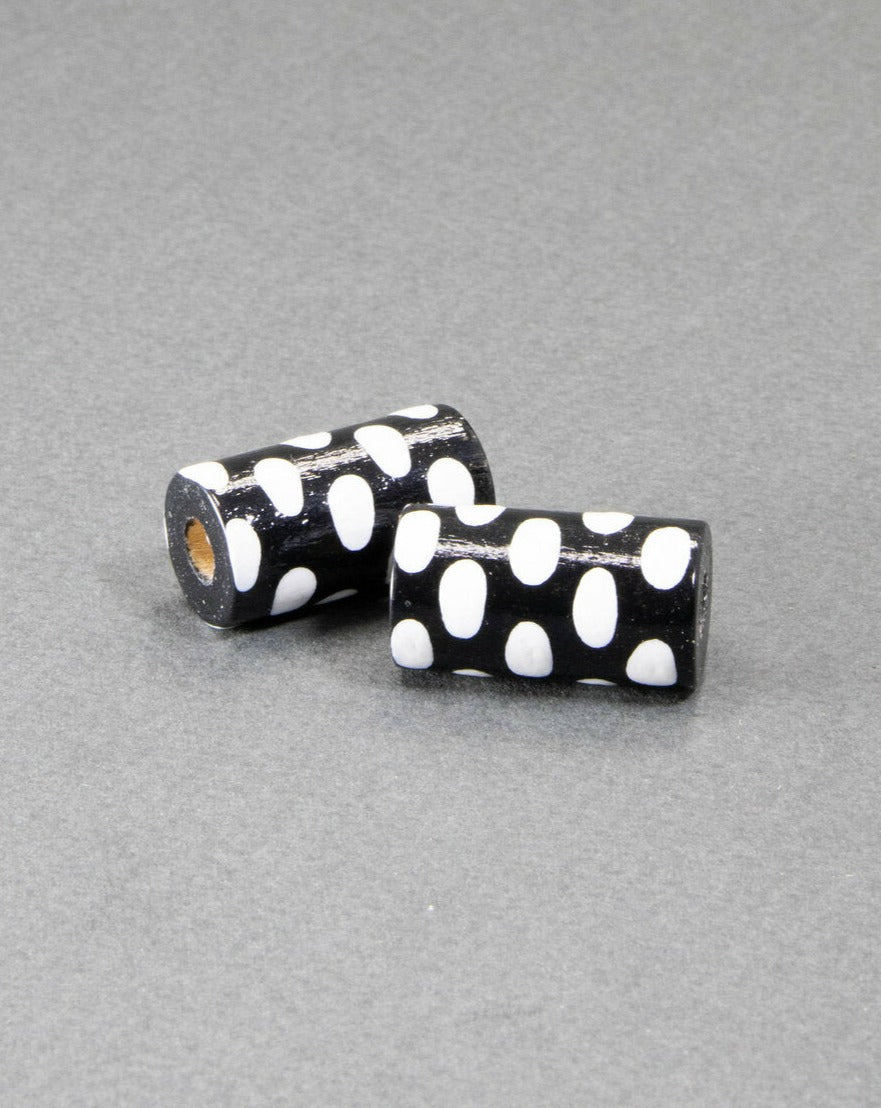 Black Cylinder Wooden Bead 14