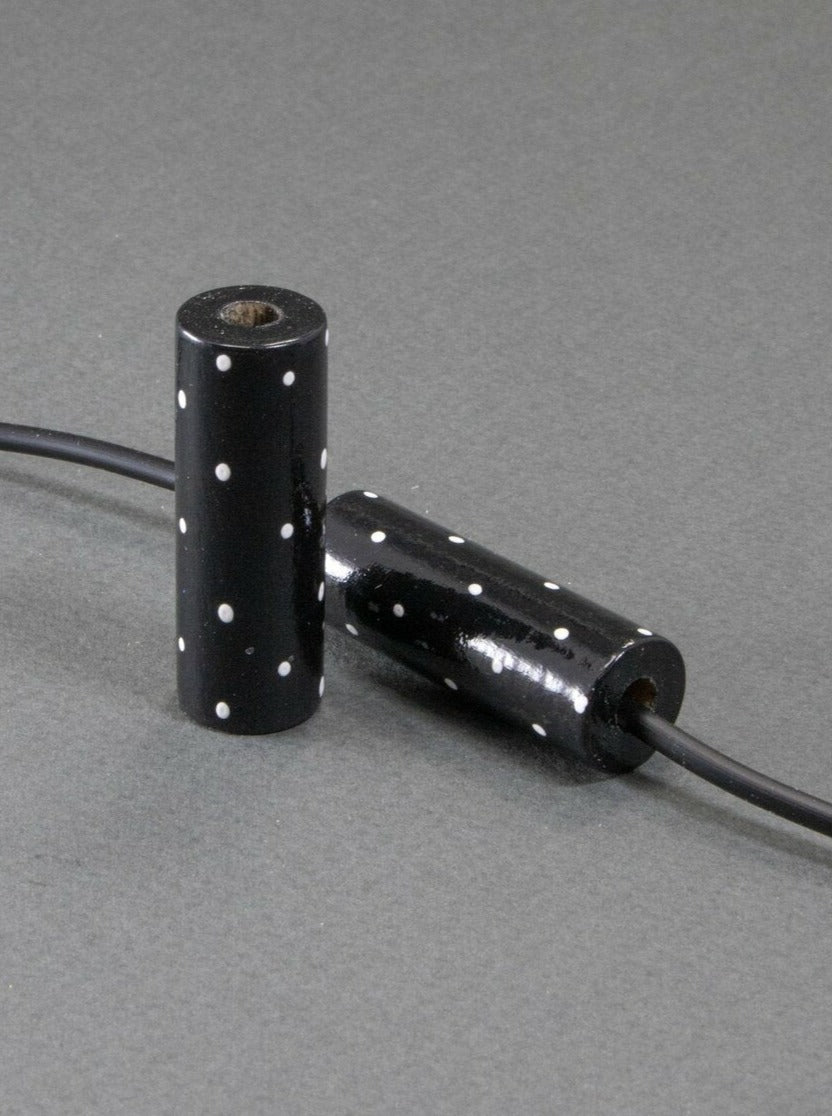 Black Cylinder Wooden Bead 7