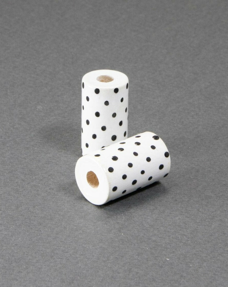 Black Cylinder Wooden Bead 11