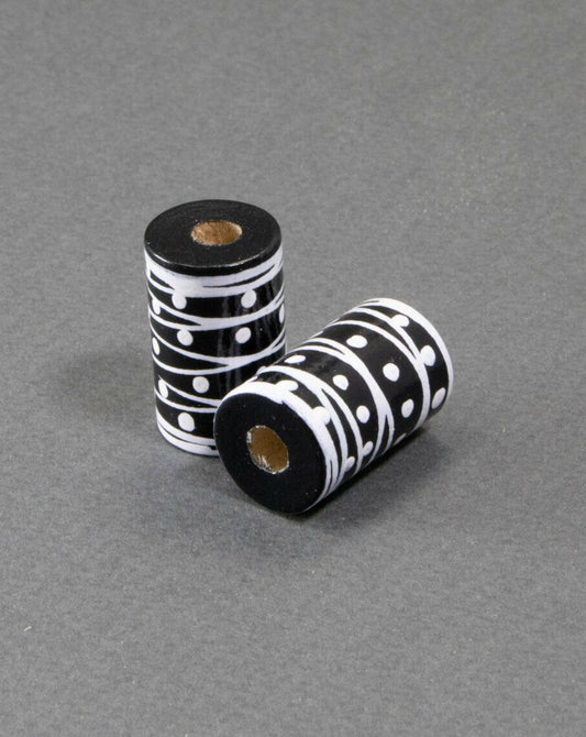 Black Cylinder Wooden Bead 17