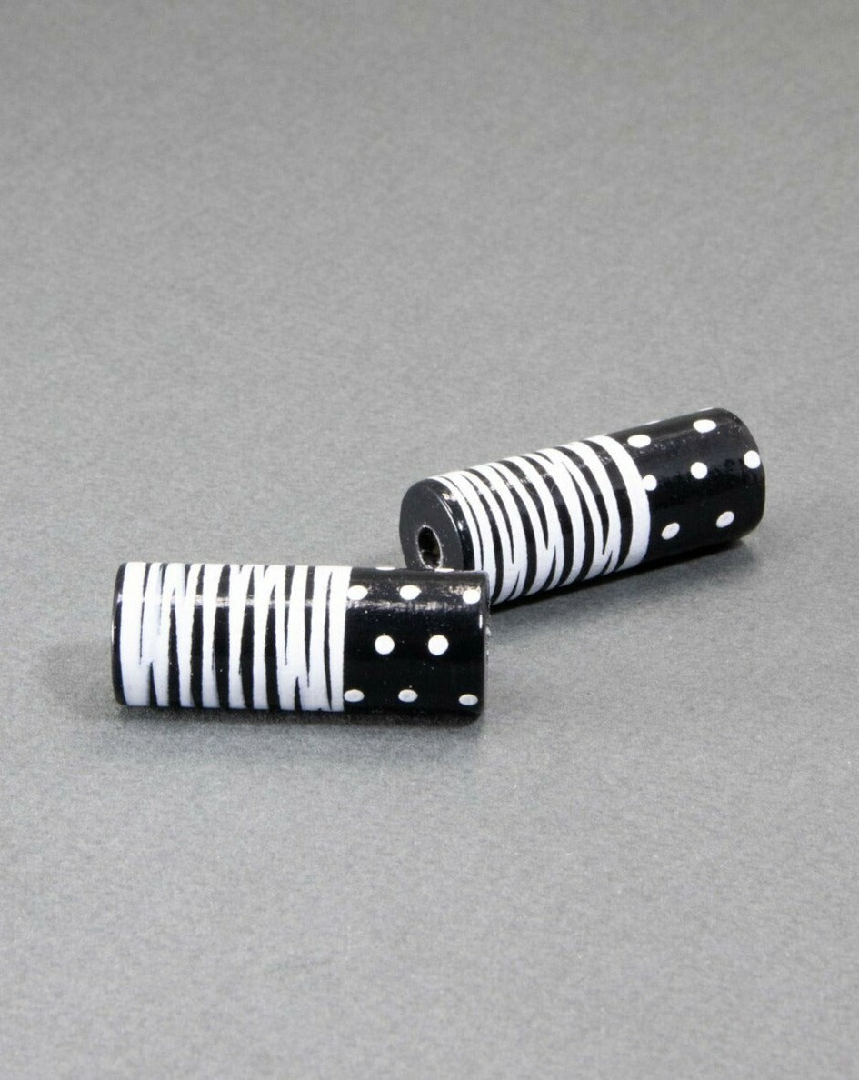 Black Cylinder Wooden Bead 3