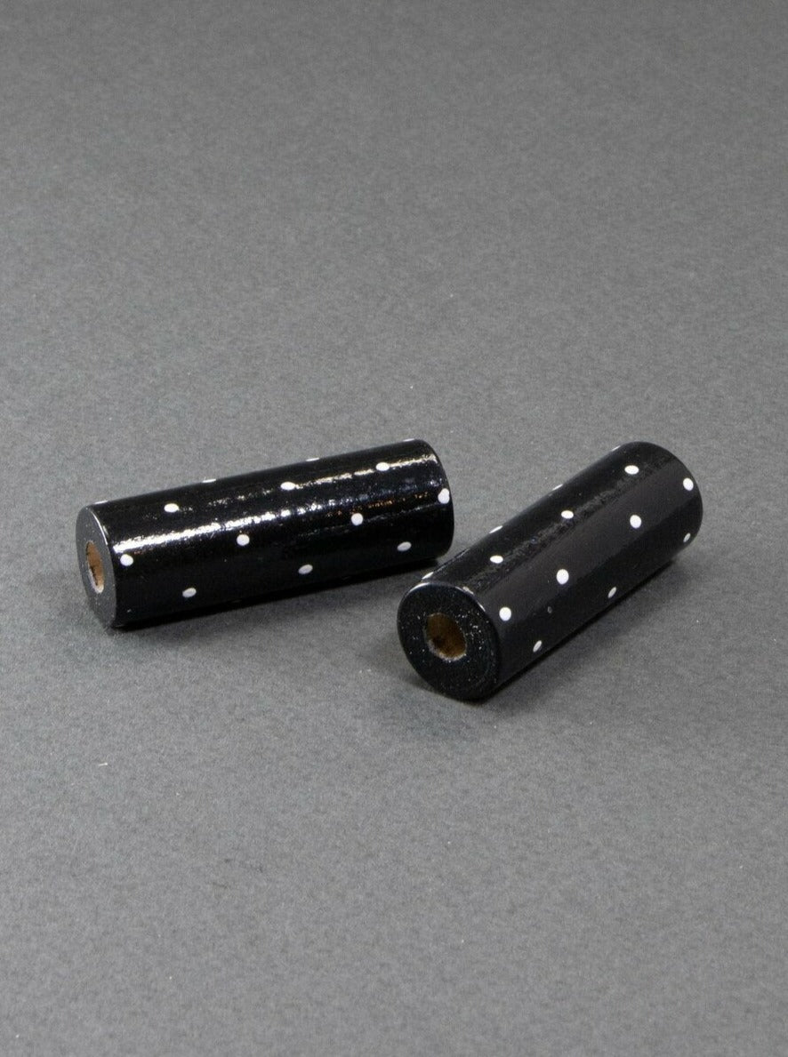 Black Cylinder Wooden Bead 7
