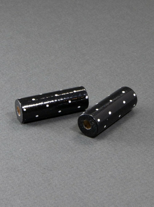 Black Cylinder Wooden Bead 7
