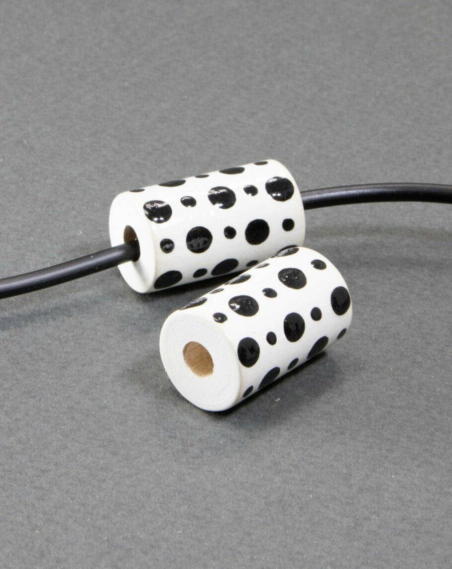 Black Cylinder Wooden Bead 15