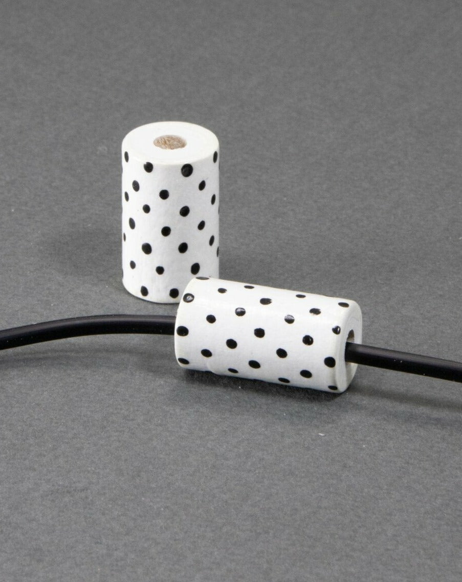 Black Cylinder Wooden Bead 11