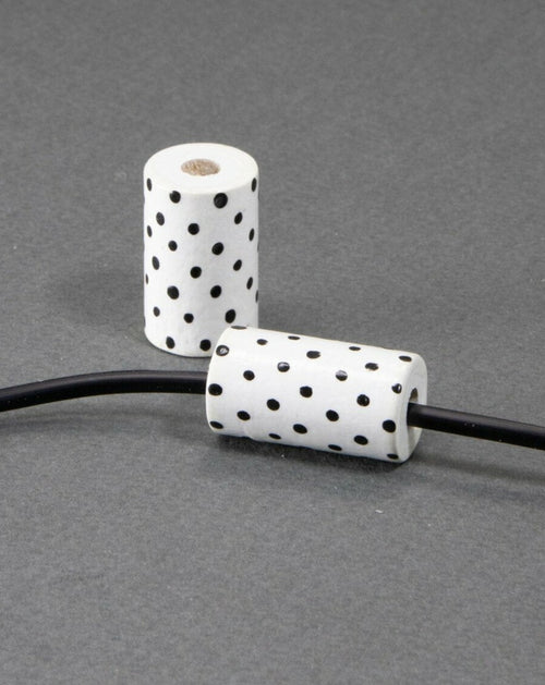 Black Cylinder Wooden Bead 11