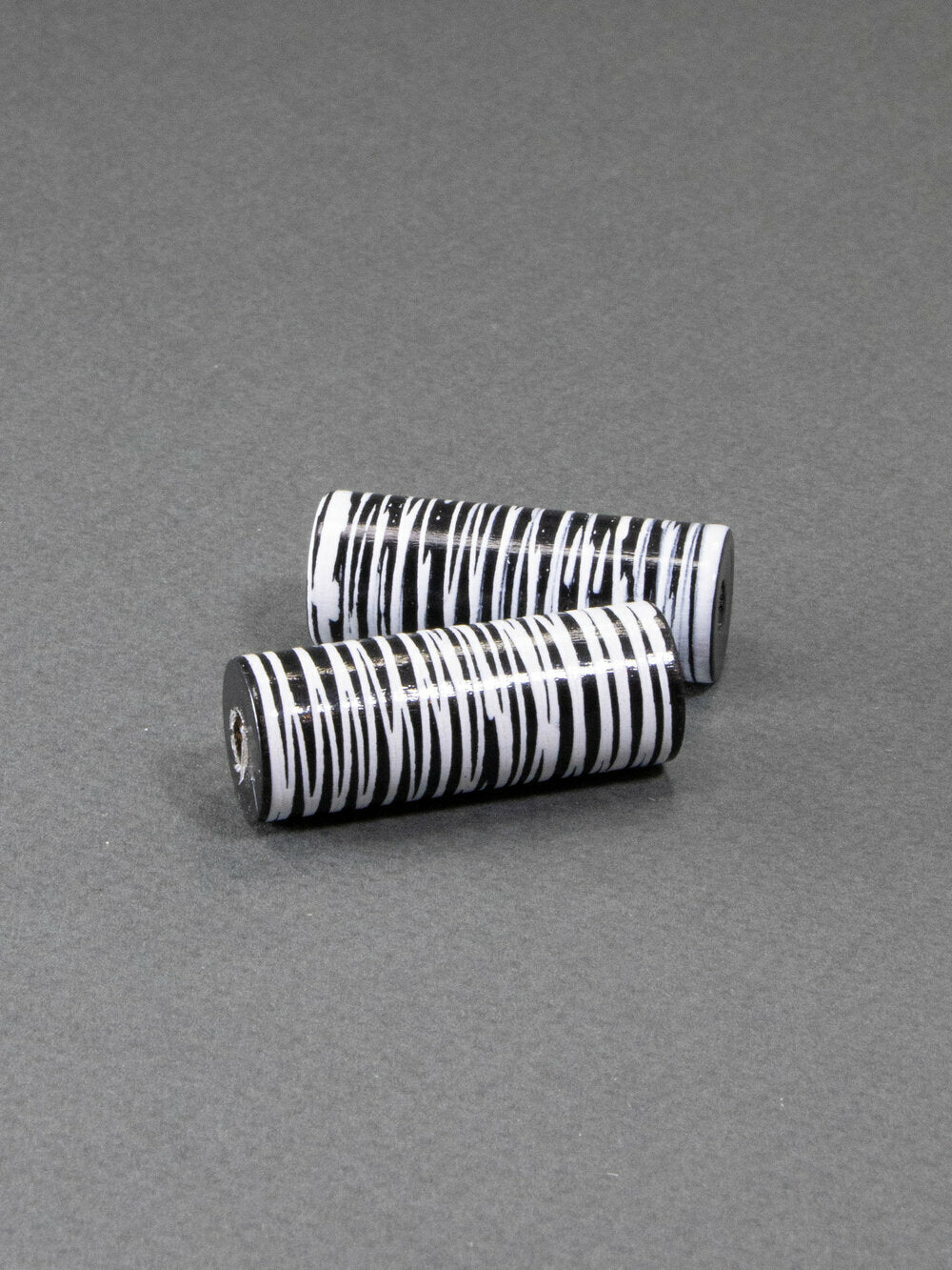 Black Cylinder Wooden Bead 8