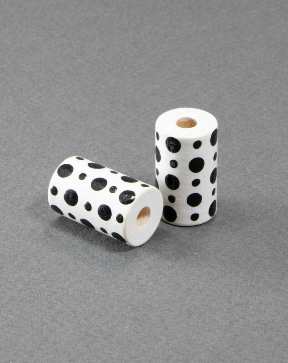 Black Cylinder Wooden Bead 15