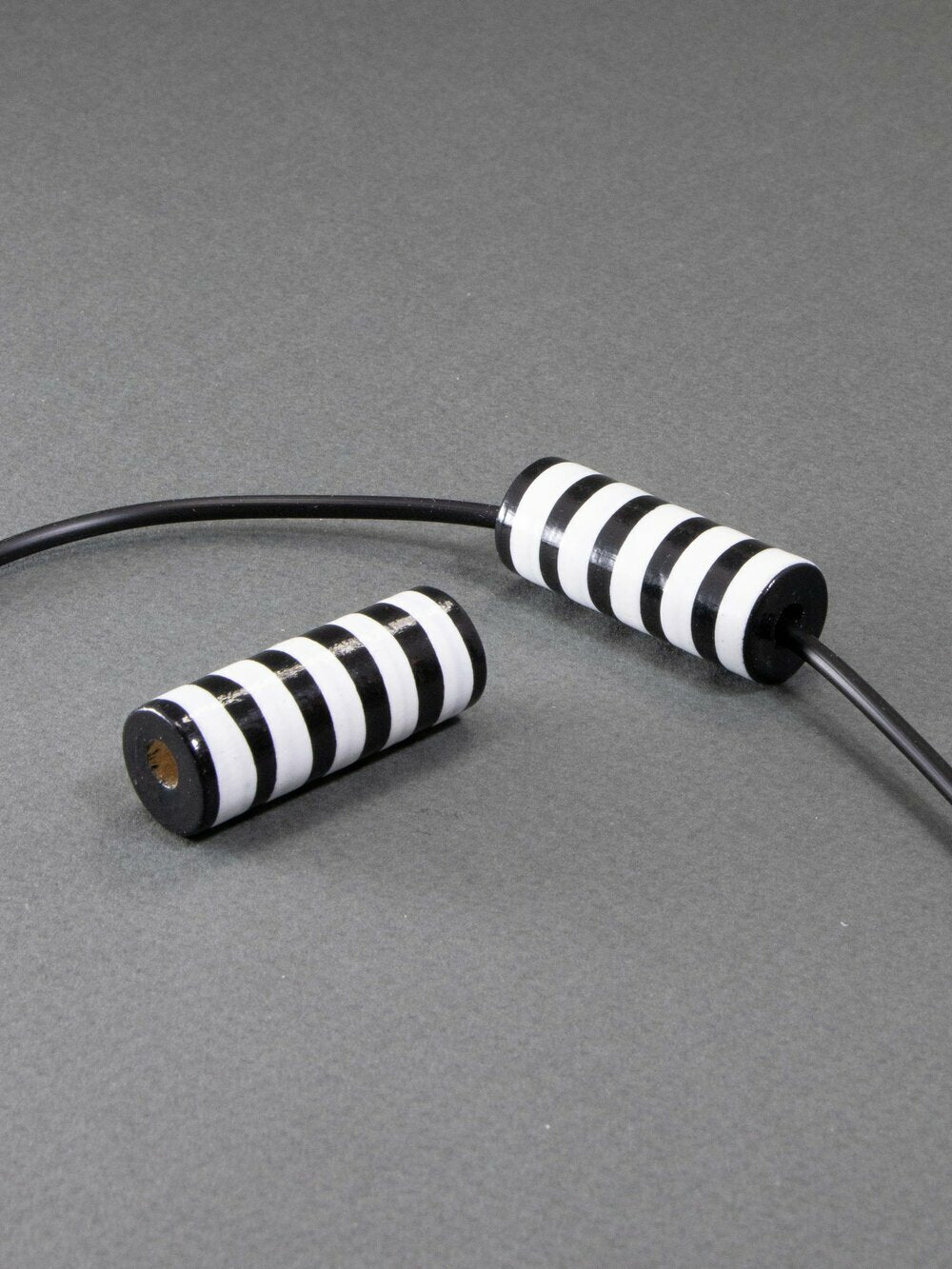 Black Cylinder Wooden Bead 9