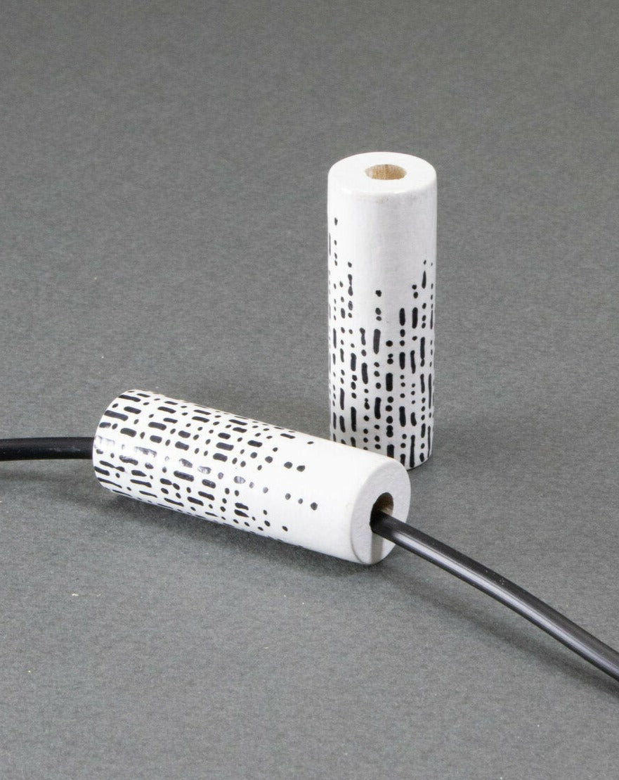 Black Cylinder Wooden Bead 5