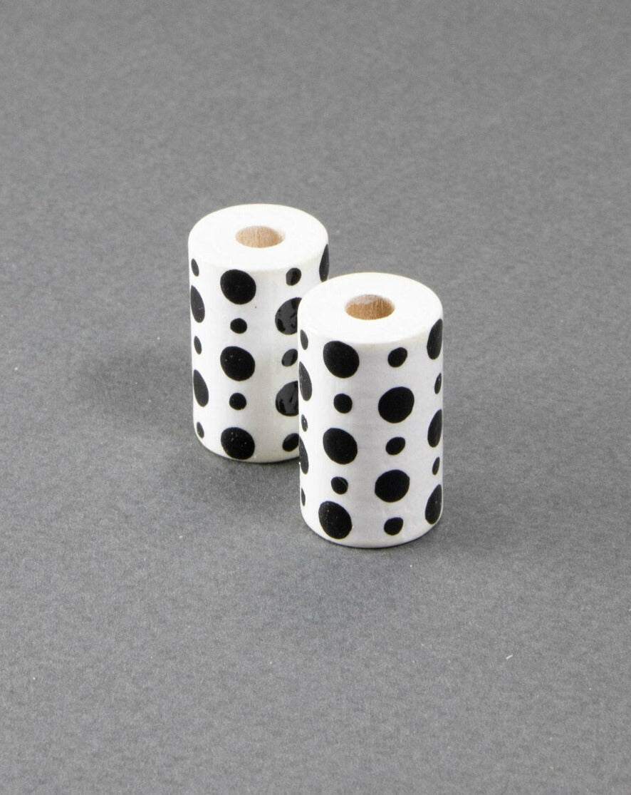 Black Cylinder Wooden Bead 15