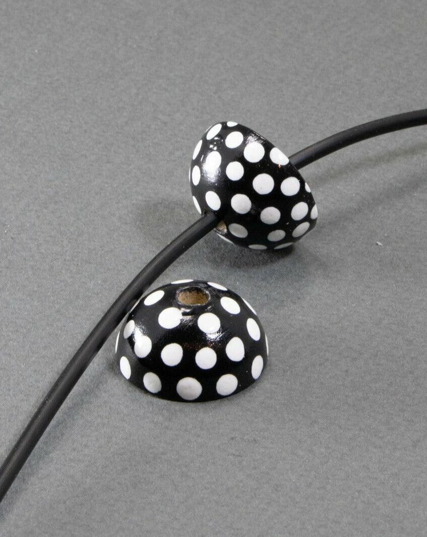 Black Half-Sphere Wooden Beads Set 5