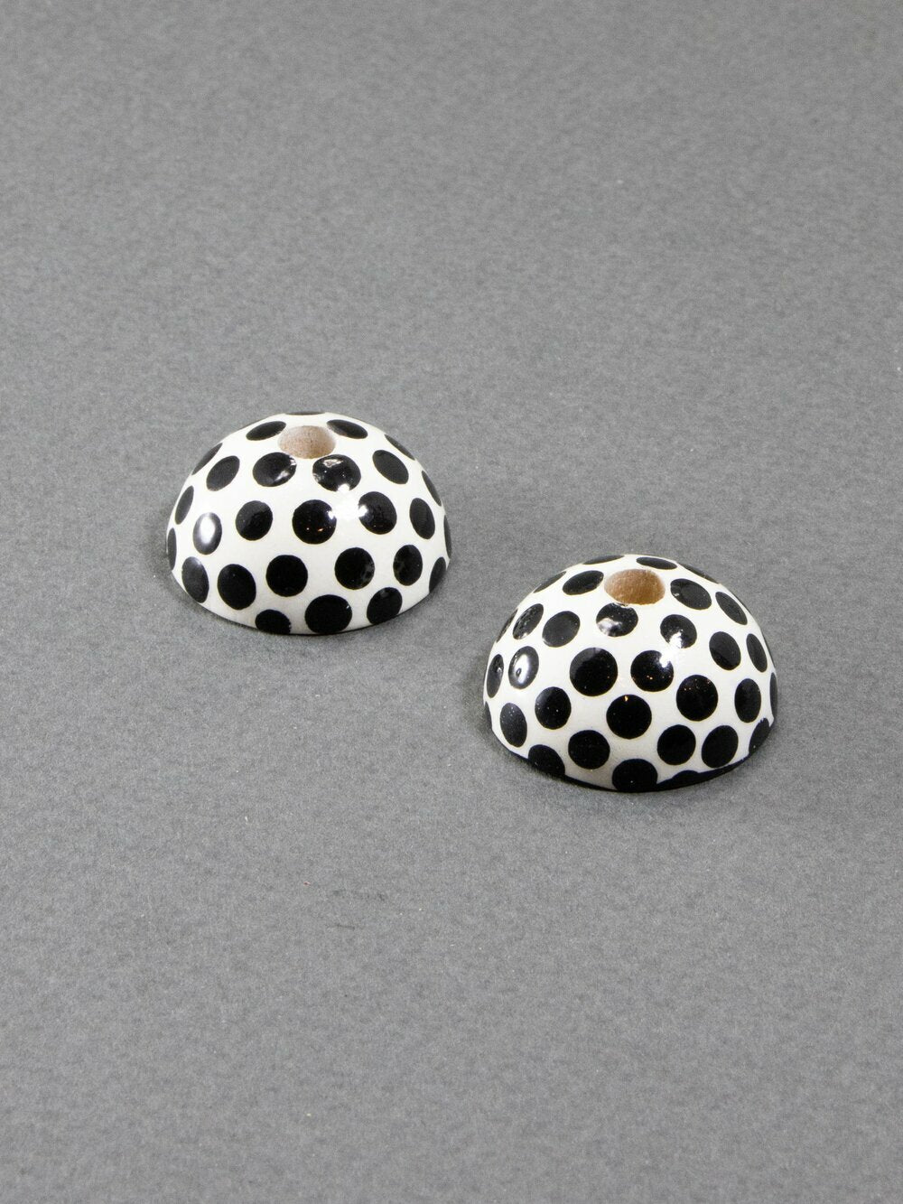 Black Half-Sphere Wooden Beads Set 4