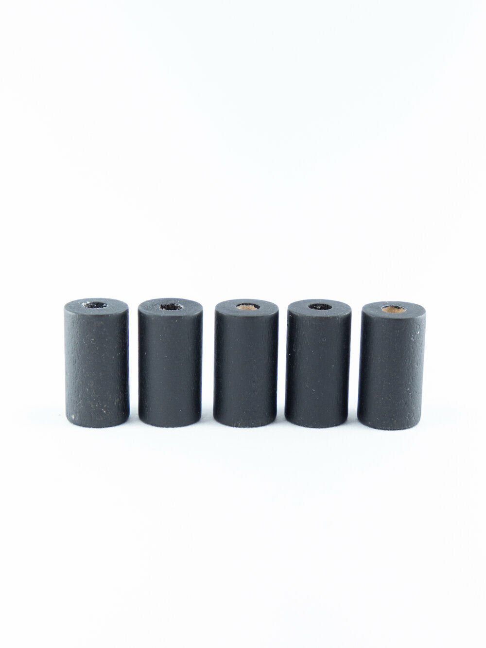 Black Matte Wooden Beads in Cylinder Shape