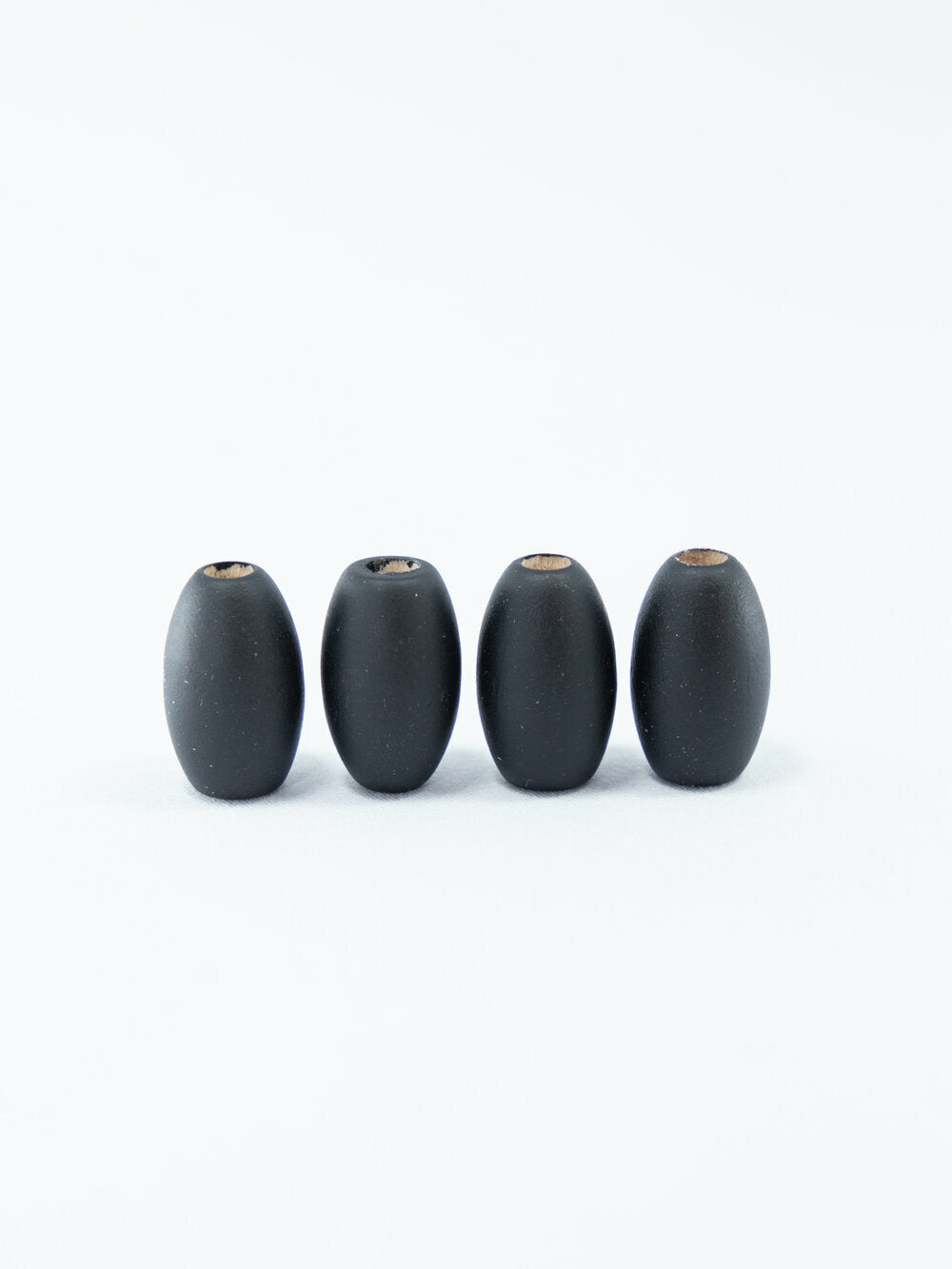 Perline di legno nere opache a forma di fagiolo