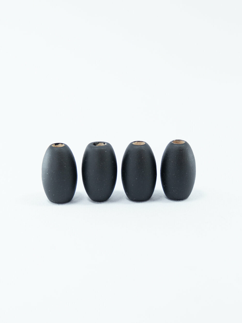 Black Matte Wooden Beads in Bean Shape