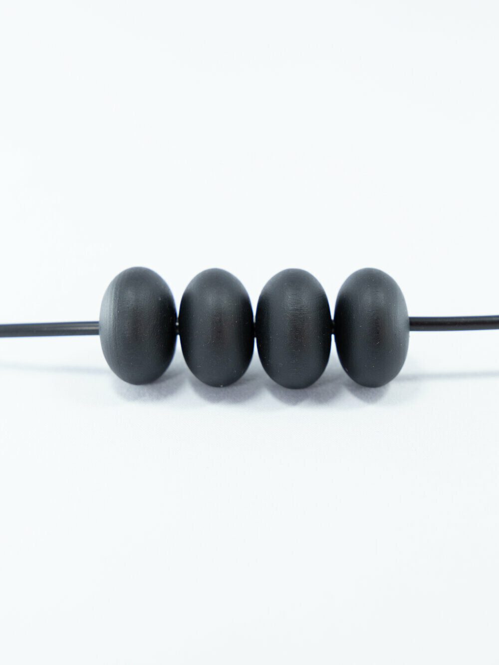 Black Matte Wooden Bead in Pumpkin Shape