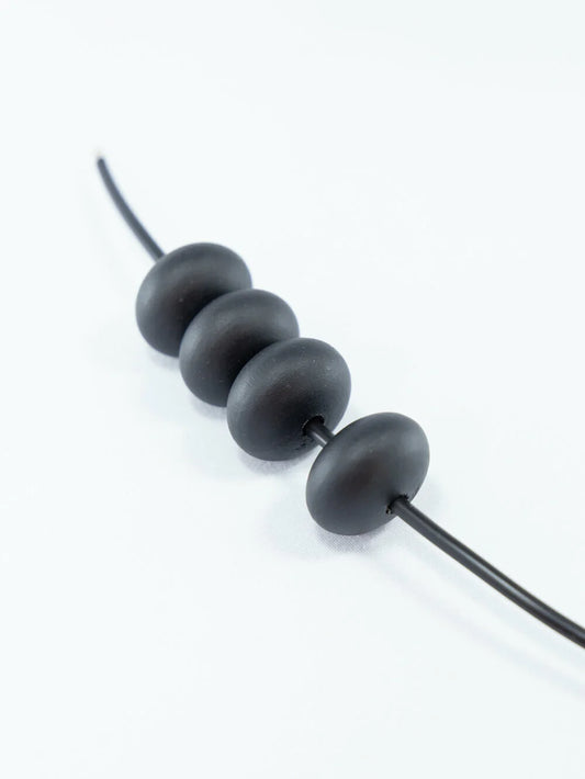 Perlina di legno nera opaca a forma di zucca