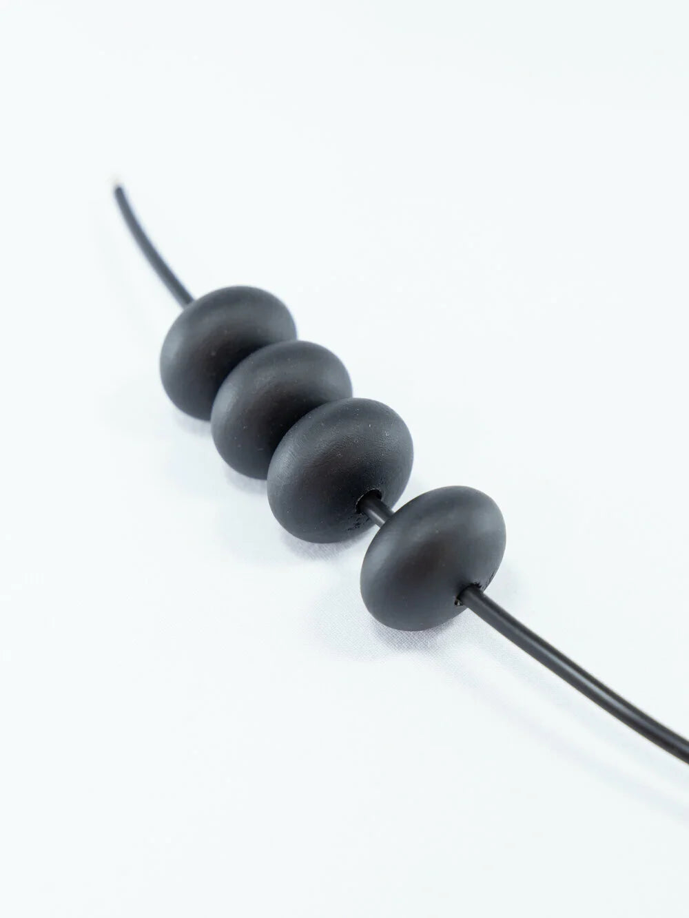 Black Matte Wooden Bead in Pumpkin Shape