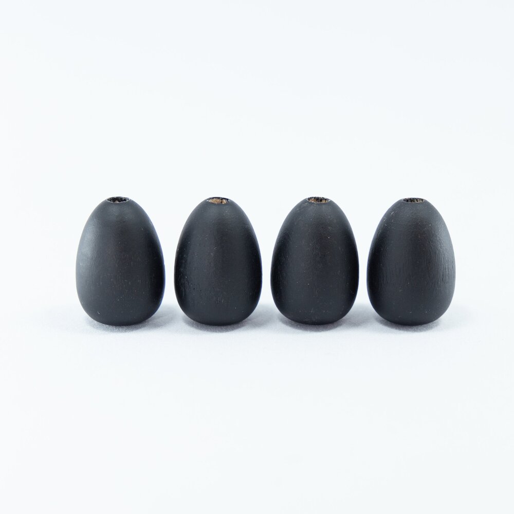 Perline di legno nere opache a forma di goccia