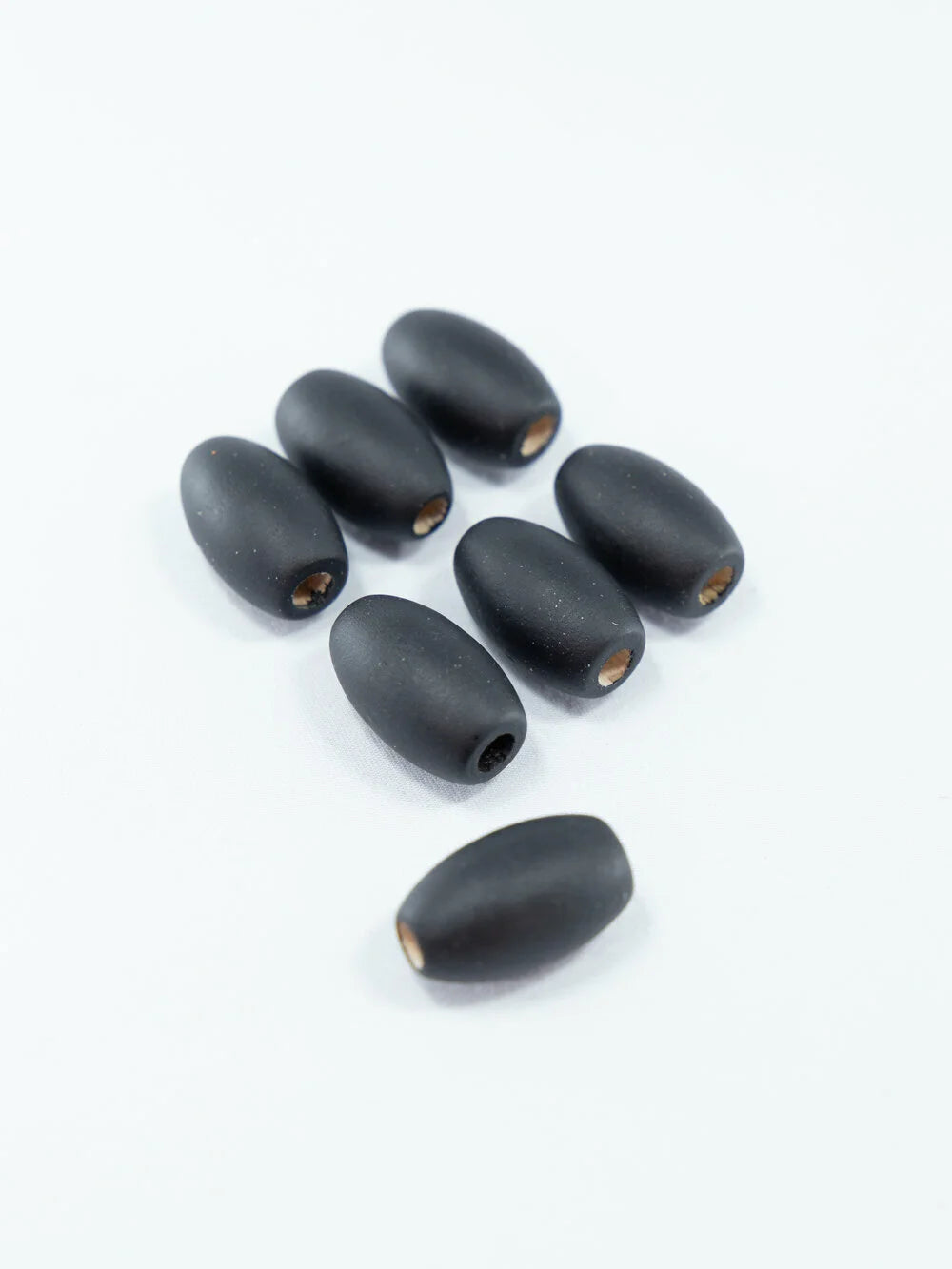 Black Matte Wooden Beads in Bean Shape