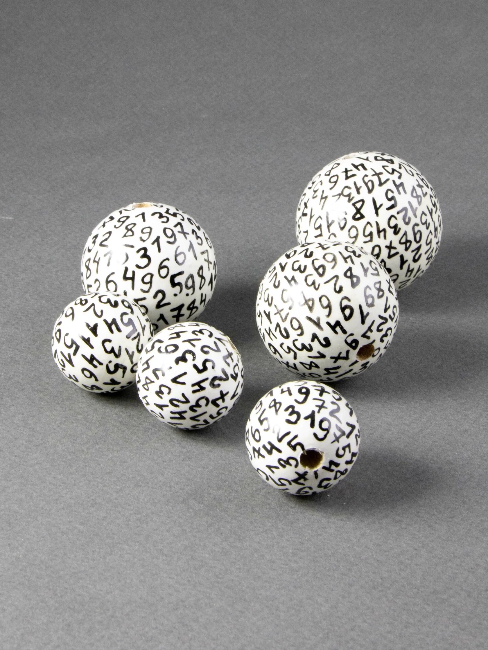 Black Numeric Wooden Bead 2