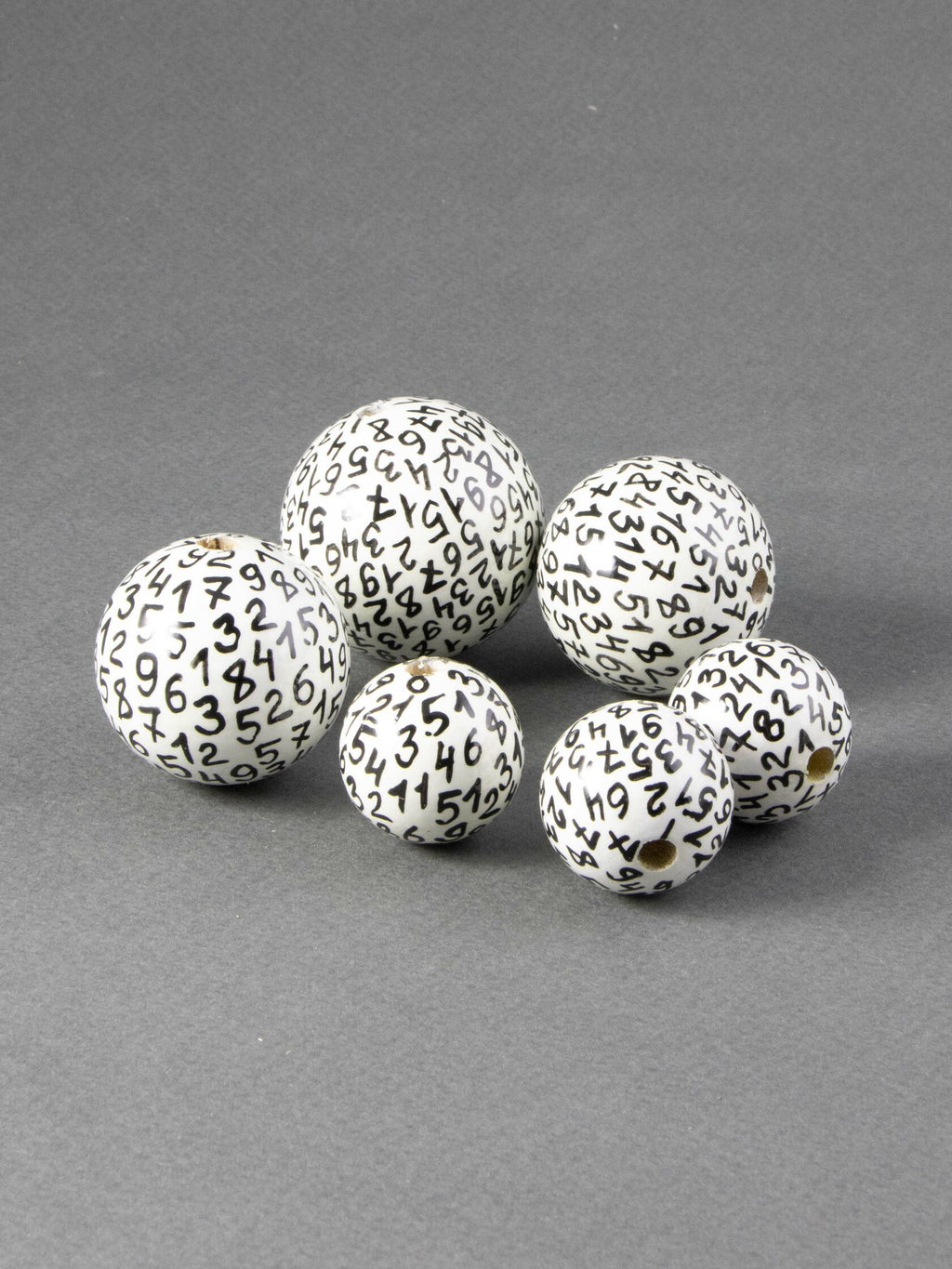 Black Numeric Wooden Bead 2