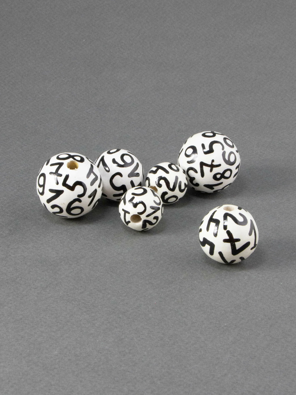 Black Numeric Wooden Bead 3
