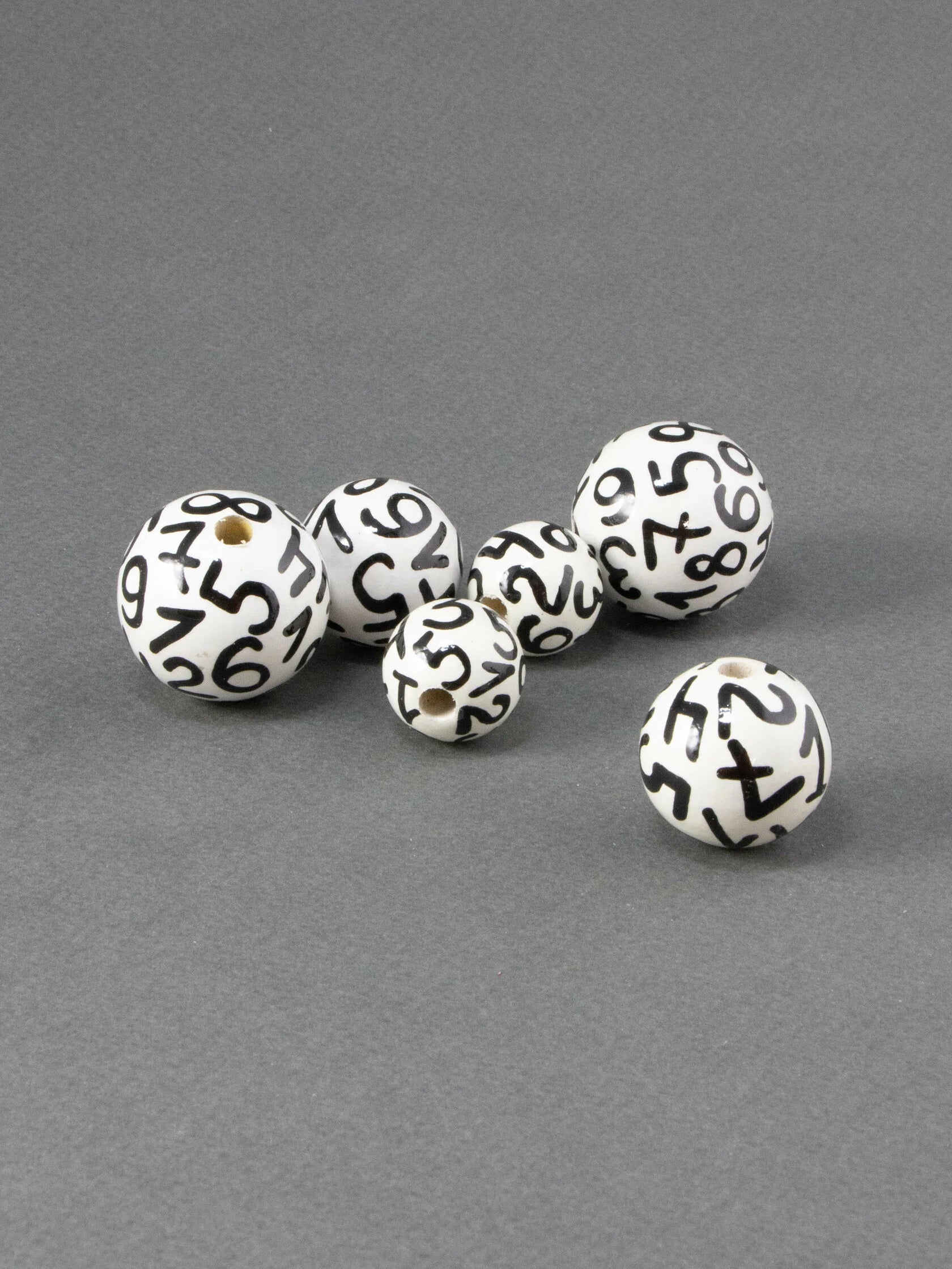 Black Numeric Wooden Bead 3