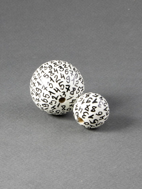 Black Numeric Wooden Bead 2