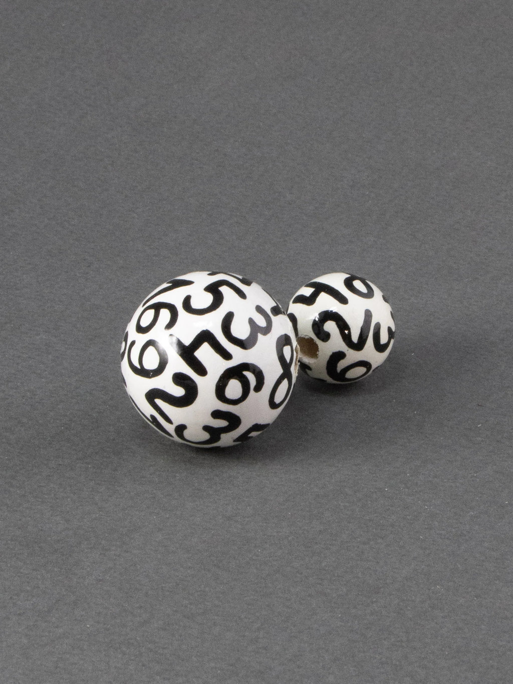 Black Numeric Wooden Bead 3