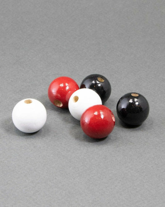 Set di perline di legno bianco rosso nero