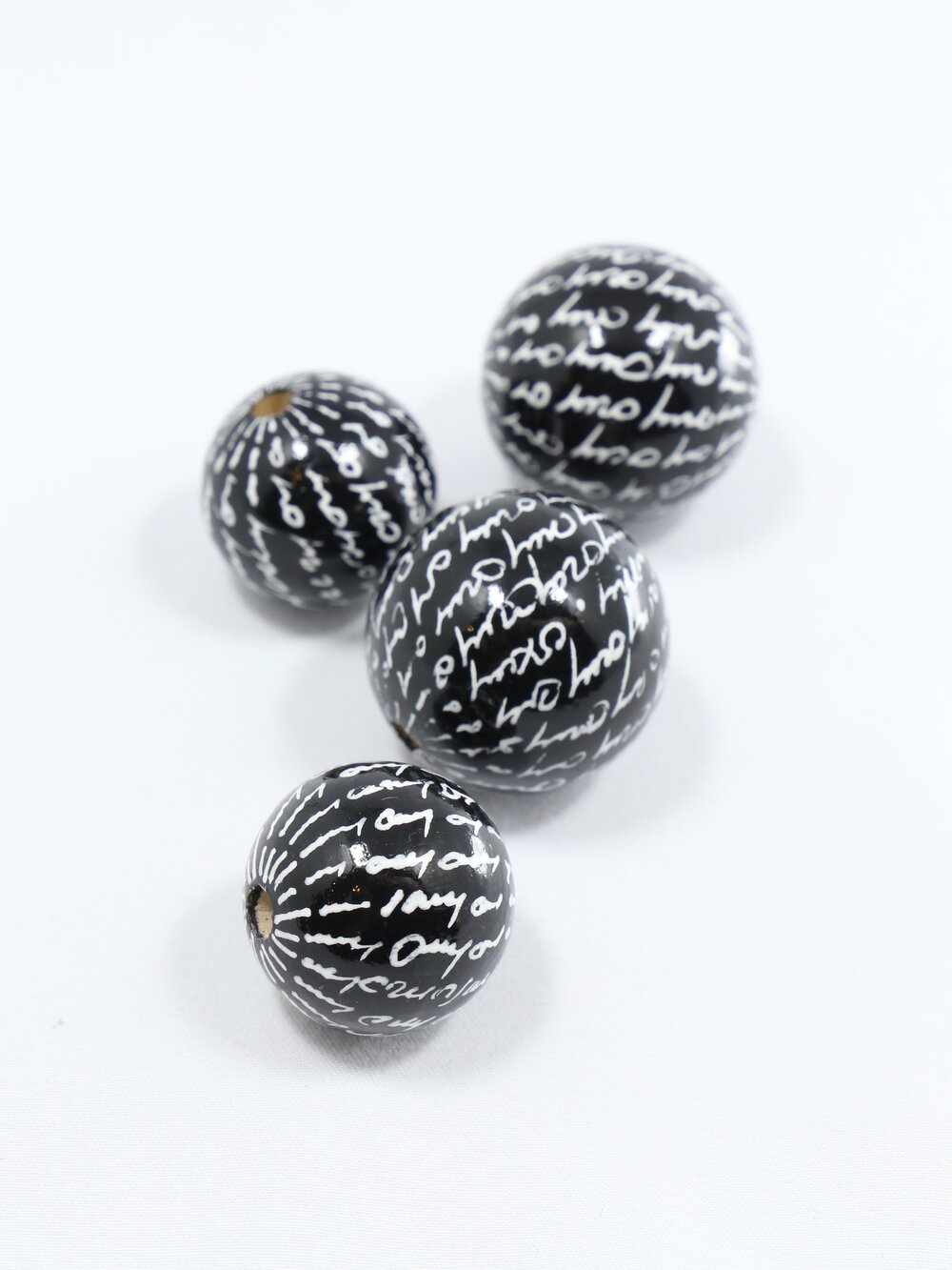 Black Secret Letter Wooden Bead