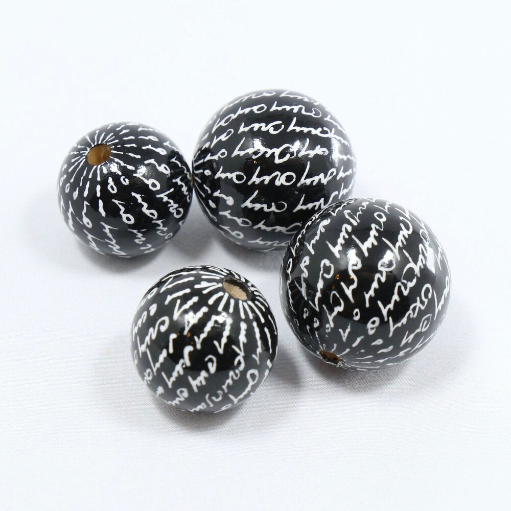 Black Secret Letter Wooden Bead
