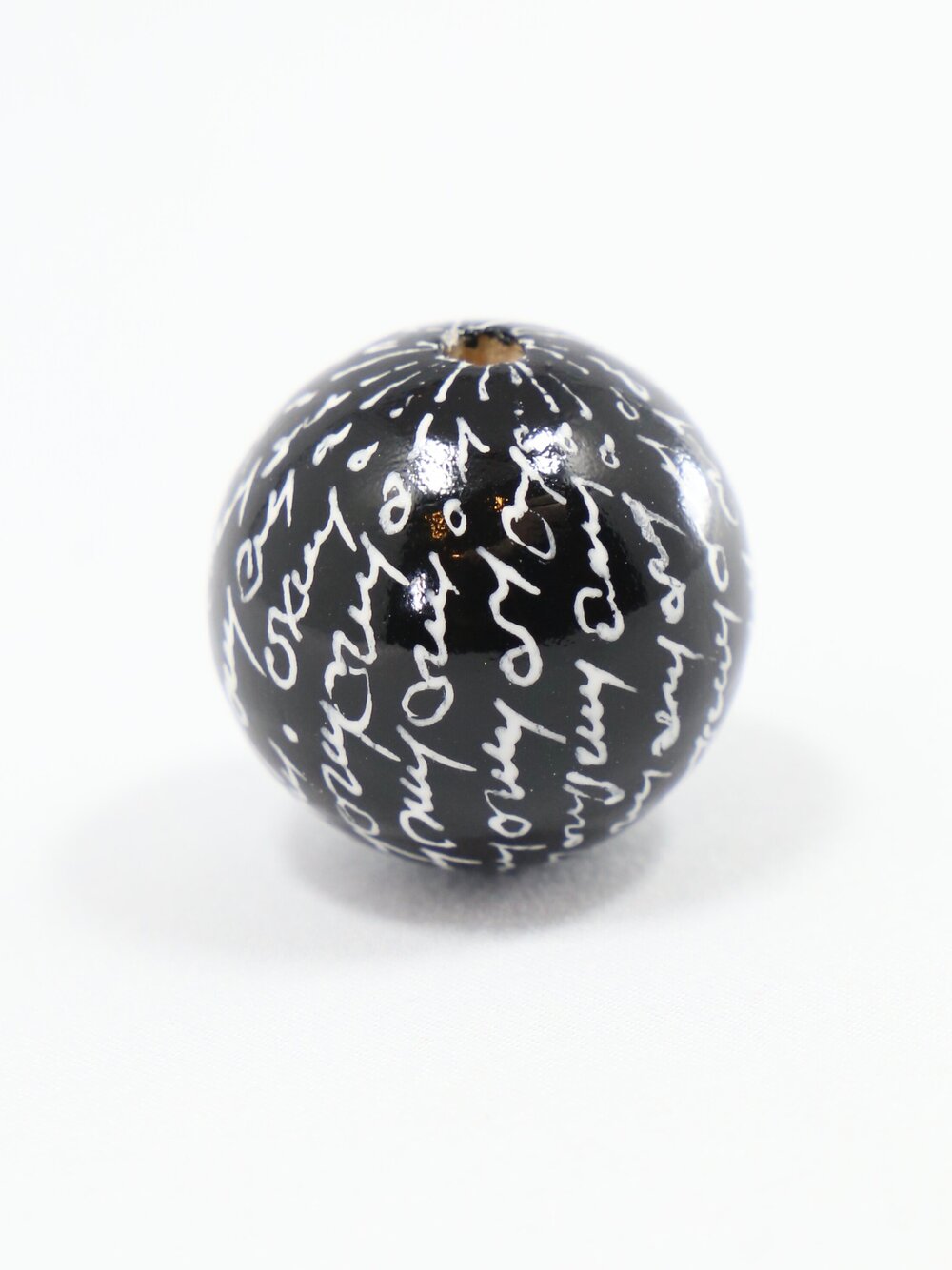 Black Secret Letter Wooden Bead