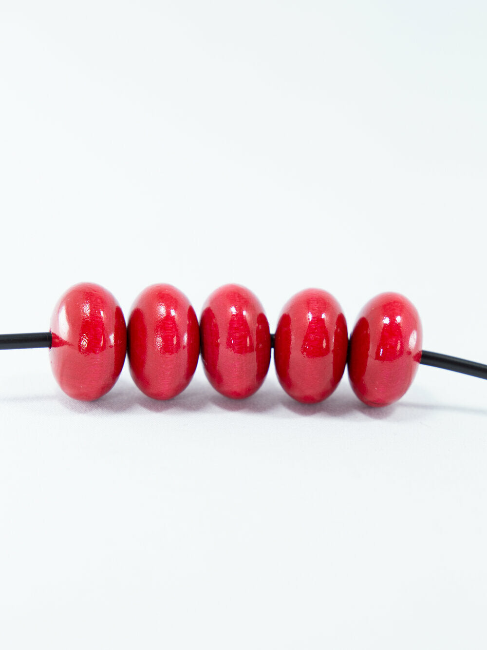 Blood Red Wooden Bead in Pumpkin Shape